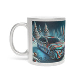 Personalized Metallic Mug, Unique Car Design, Holiday Gift, Winter Decor, Customized Coffee Cup, Perfect for BMW and Car Enthusiasts The Aurora Touch