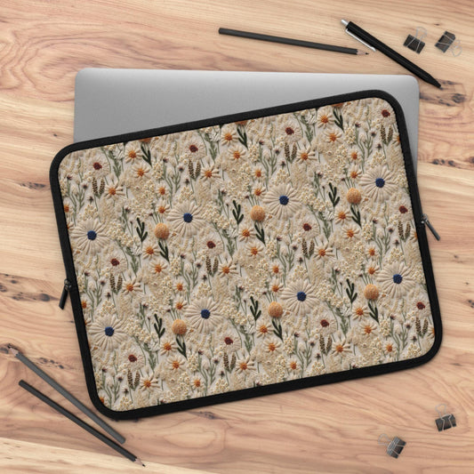 Floral Laptop Sleeve, Nature-Inspired Tech Case, Perfect Gift for Students, Eco-Friendly Accessory, Laptop Bag for Travel, Mother's Day Gift