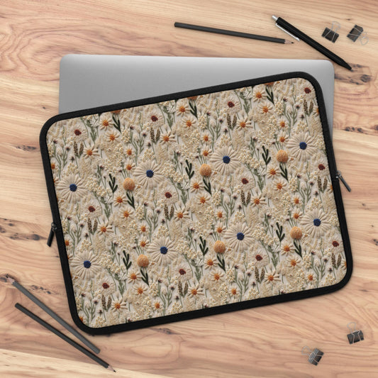 Floral Laptop Sleeve, Nature-Inspired Tech Case, Perfect Gift for Students, Eco-Friendly Accessory, Laptop Bag for Travel, Mother&#39;s Day Gift
