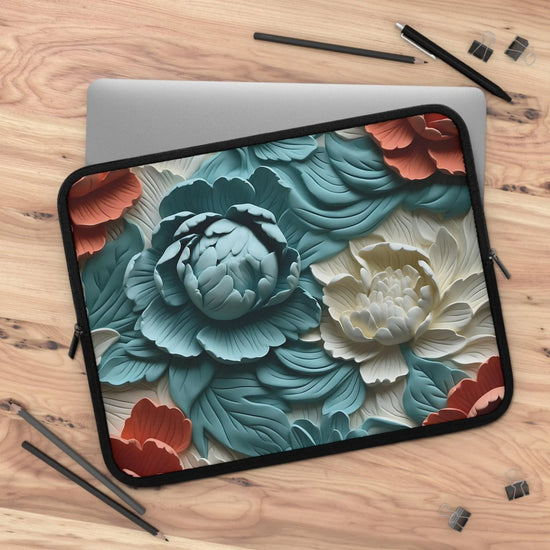 Floral Laptop Sleeve- Stylish Tech Accessory for Home, Office or Travel, Perfect Gift for Students or Professionals, 3D Vibrant Nature The Aurora Touch