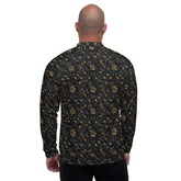 Exclusive 3D Black Gold Bomber Jacket for Men - Unique Design, Luxury Streetwear, Custom Fashion, Statement Outerwear The Aurora Touch