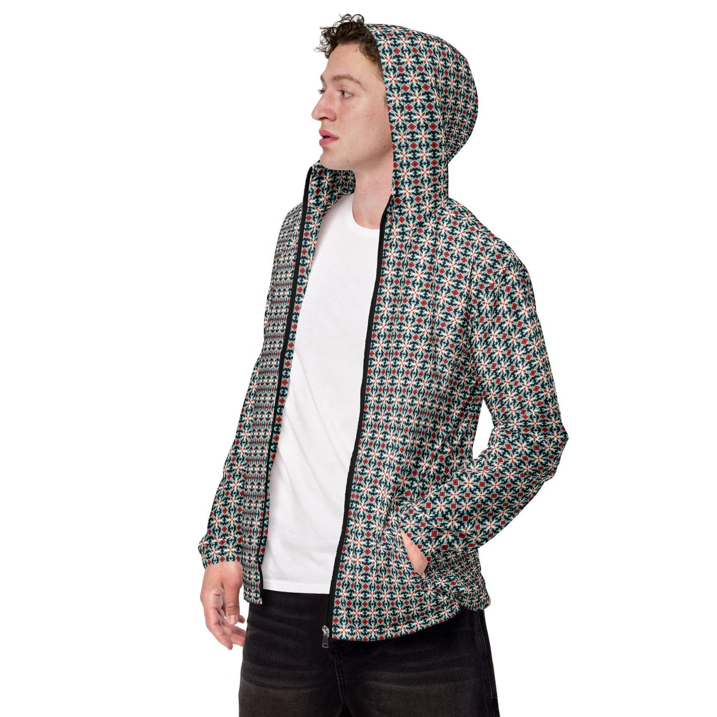 Men&#39;s Geometric Stylish Windbreaker Jacket | Trendy, Practical & Lightweight Outdoor Wear | Perfect for Casual Active Lifestyle | Waterproof