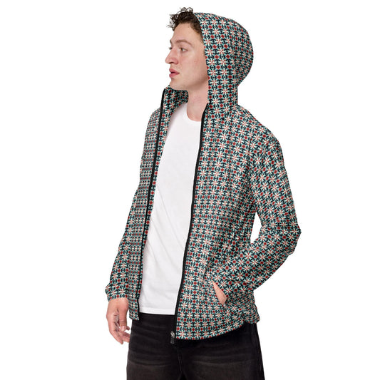 Men&#39;s Geometric Stylish Windbreaker Jacket | Trendy, Practical & Lightweight Outdoor Wear | Perfect for Casual Active Lifestyle | Waterproof