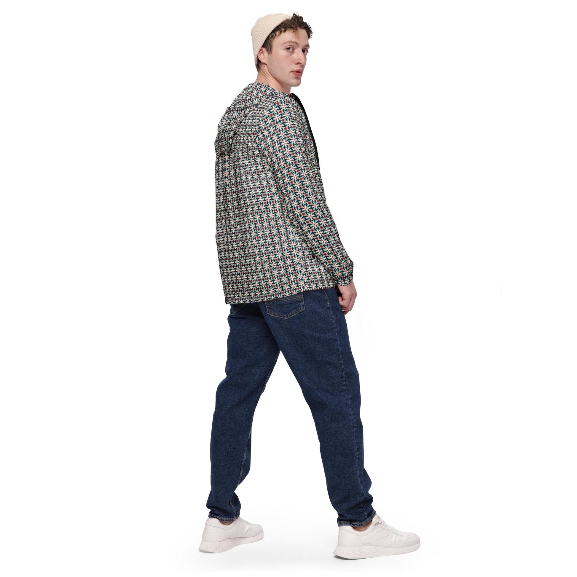 Men&#39;s Geometric Stylish Windbreaker Jacket | Trendy, Practical & Lightweight Outdoor Wear | Perfect for Casual Active Lifestyle | Waterproof