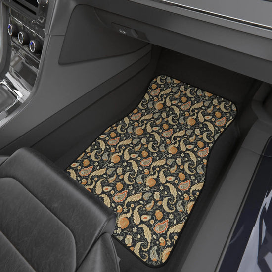 Bohemian Car Mats Set of 4, Artistic Auto Flooring, Vintage Style Car Accessories, Unique Gift for Travelers, Car Decor