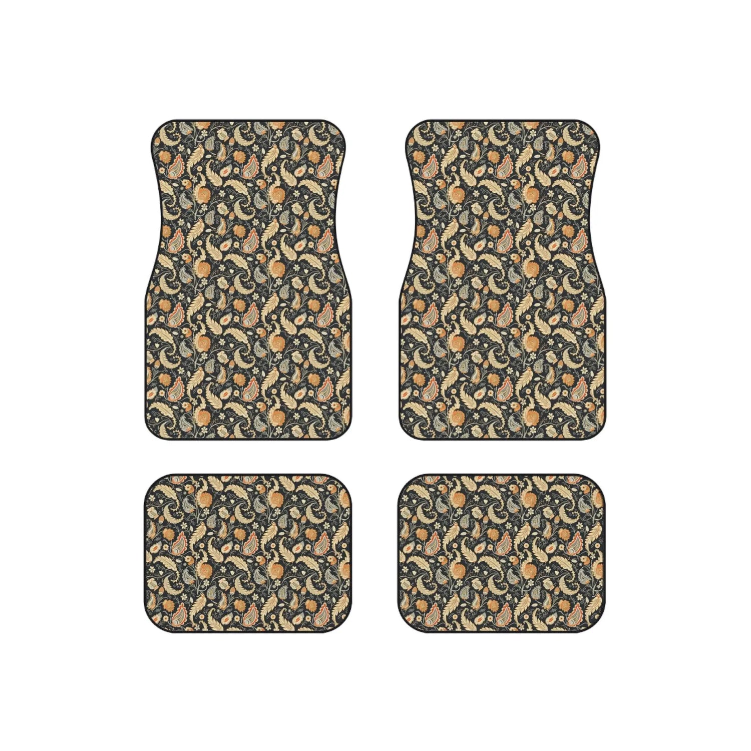 Bohemian Car Mats Set of 4, Artistic Auto Flooring, Vintage Style Car Accessories, Unique Gift for Travelers, Car Decor