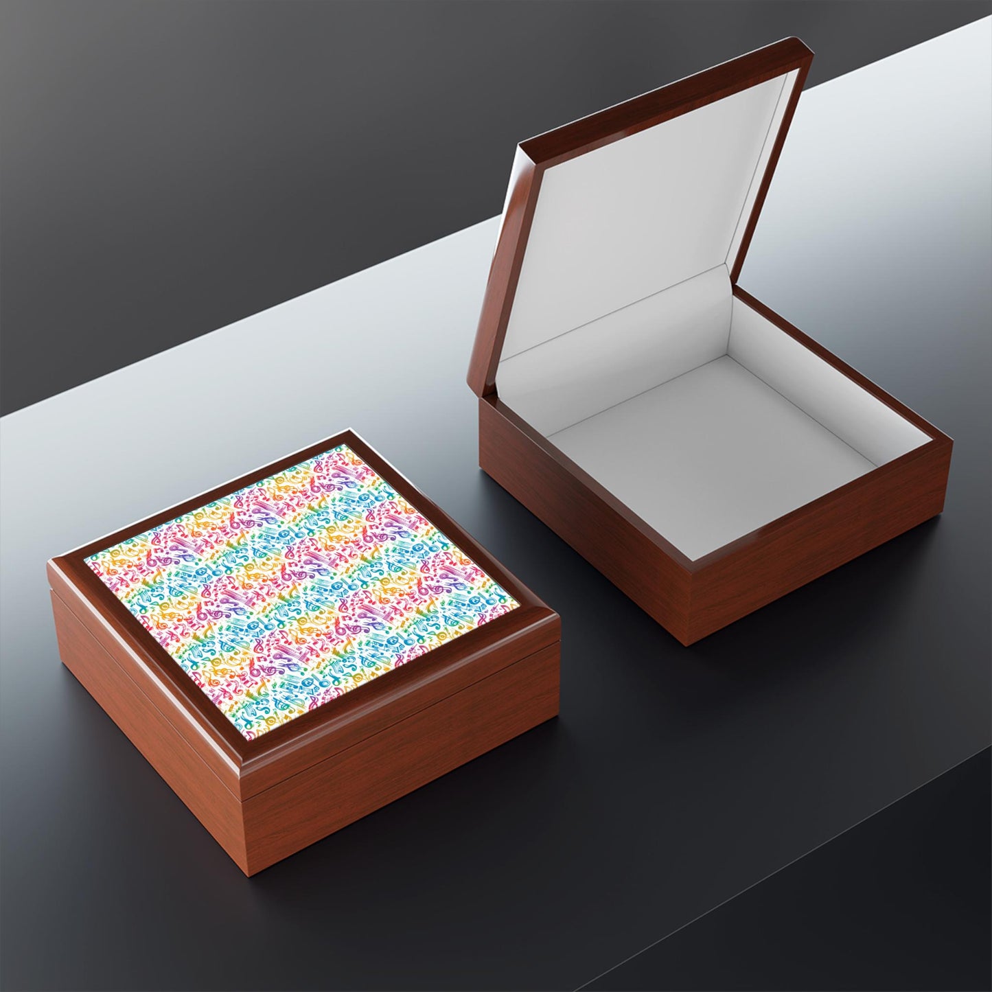 Colorful Music Note Jewelry Box, Decorative Storage for Musicians, Gift for Music Lovers, Unique Keepsake Organizer