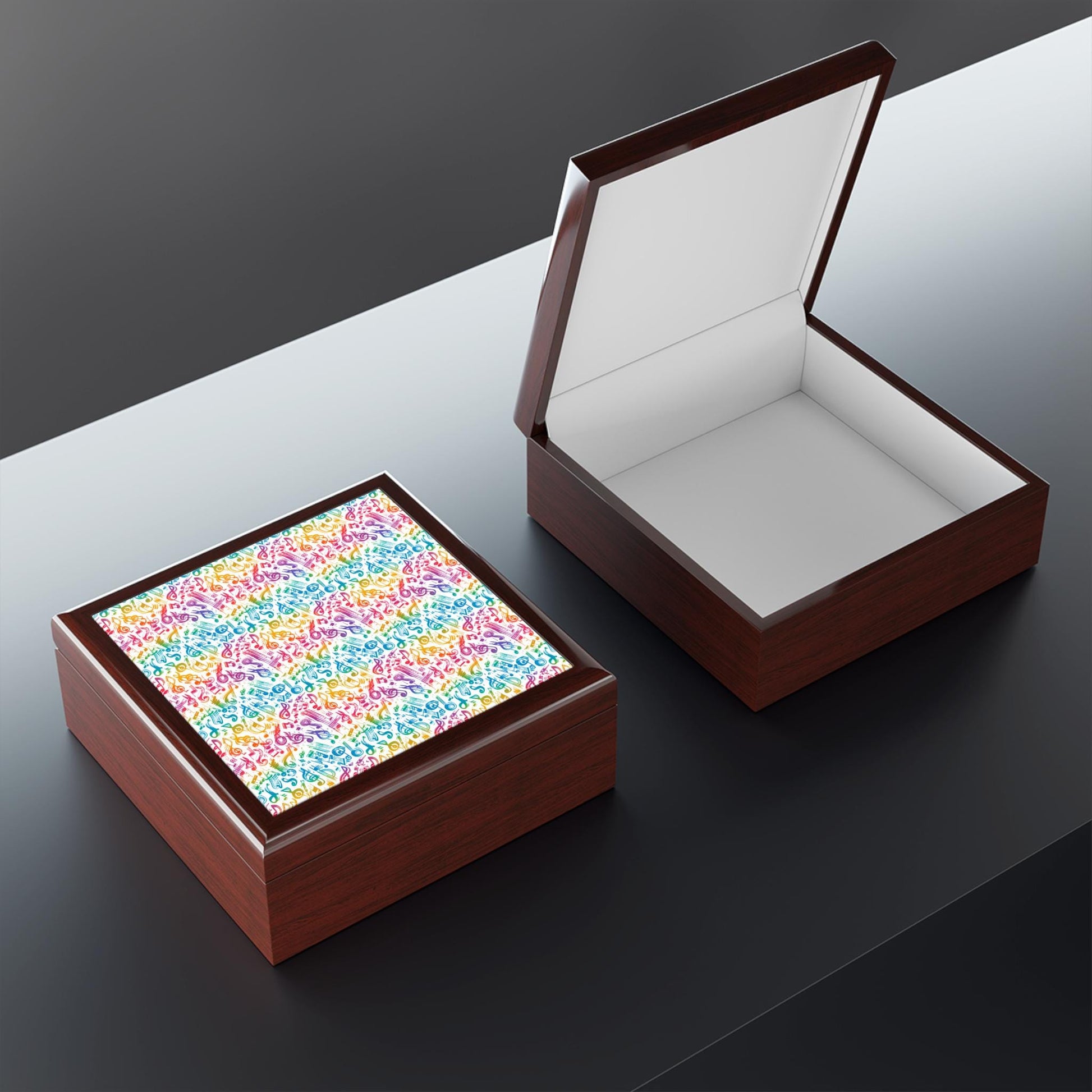 Colorful Music Note Jewelry Box, Decorative Storage for Musicians, Gift for Music Lovers, Unique Keepsake Organizer