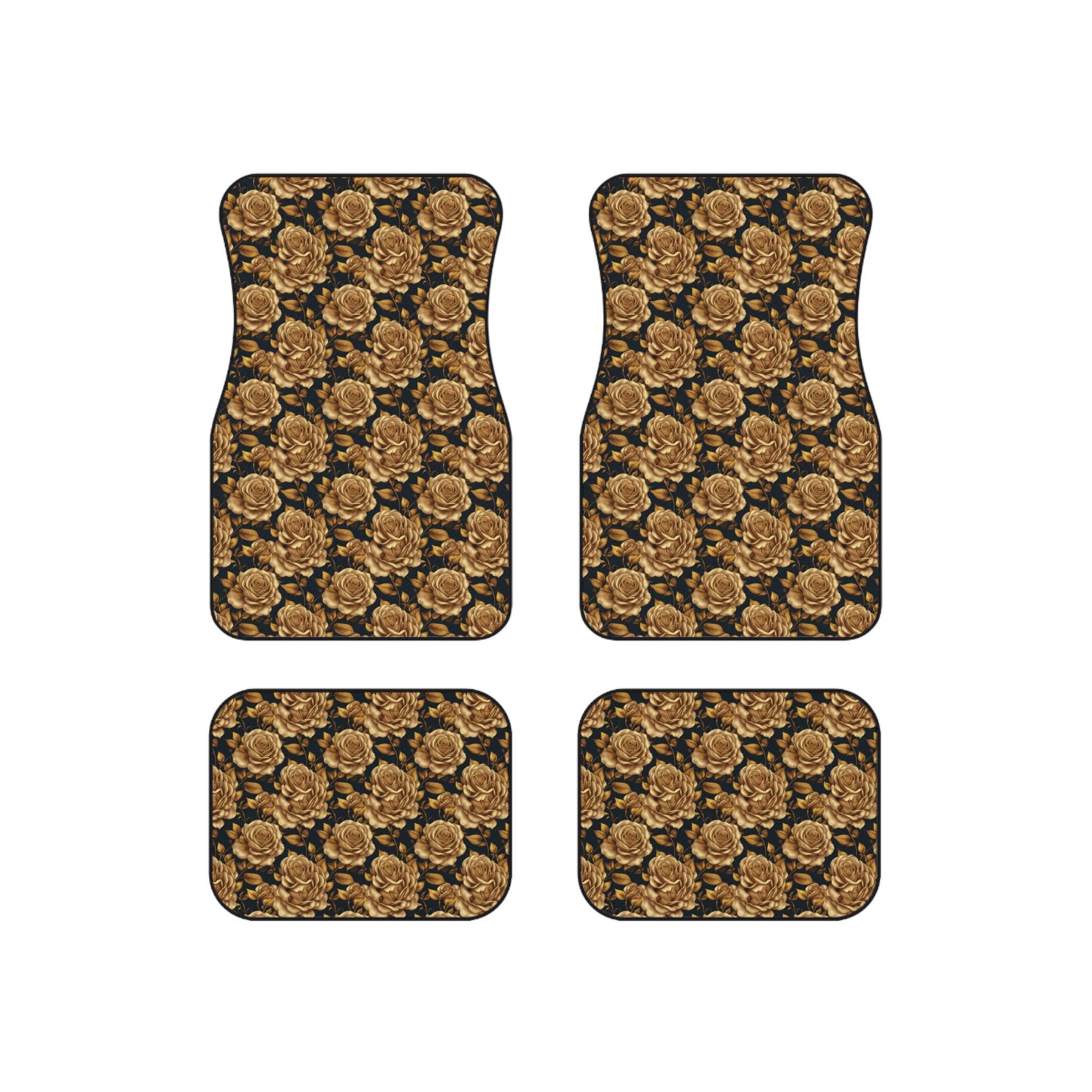 Elegant Floral Car Mats Set, Stylish Floor Mats for Cars, Vintage Rose Design for Home Decor, Unique Gift for Car Lovers, Car Accessories