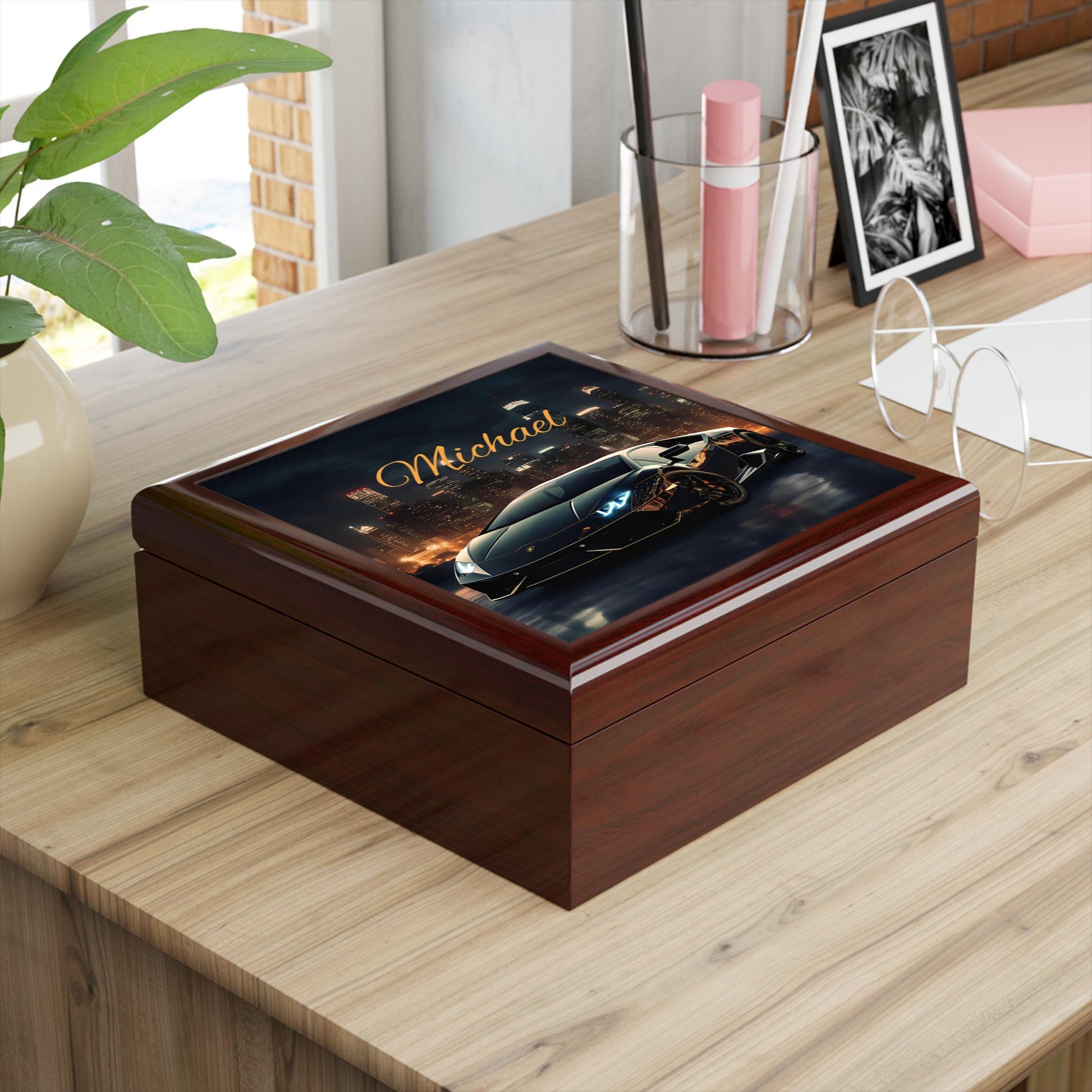 Personalized Car Lover's Jewelry Box, Custom Name Gift for Him, Unique Storage for Accessories, Birthday, Christmas, Anniversary