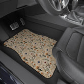 Floral Car Mats Set of 4, Elegant Car Accessories, Nature Inspired Vehicle Decor, Gifts for New Car Owners, Flower Design Floor Mats