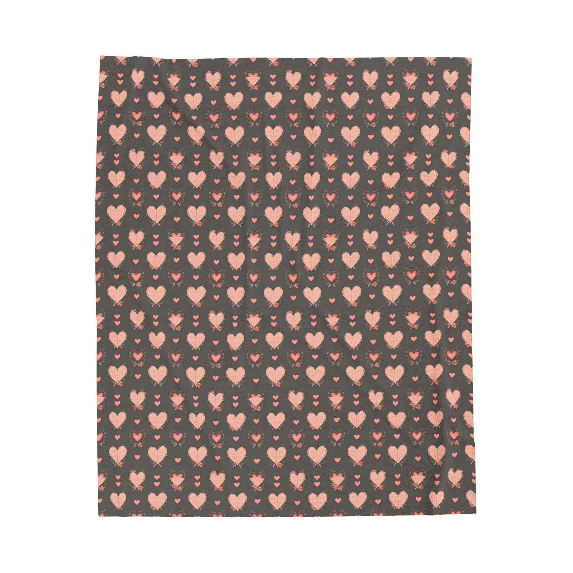 Cozy Heart Pattern Velveteen Plush Blanket, Soft Throw, Valentine's Day Gift, Home Decor, Snuggle Blanket, Perfect for Kids & Adults