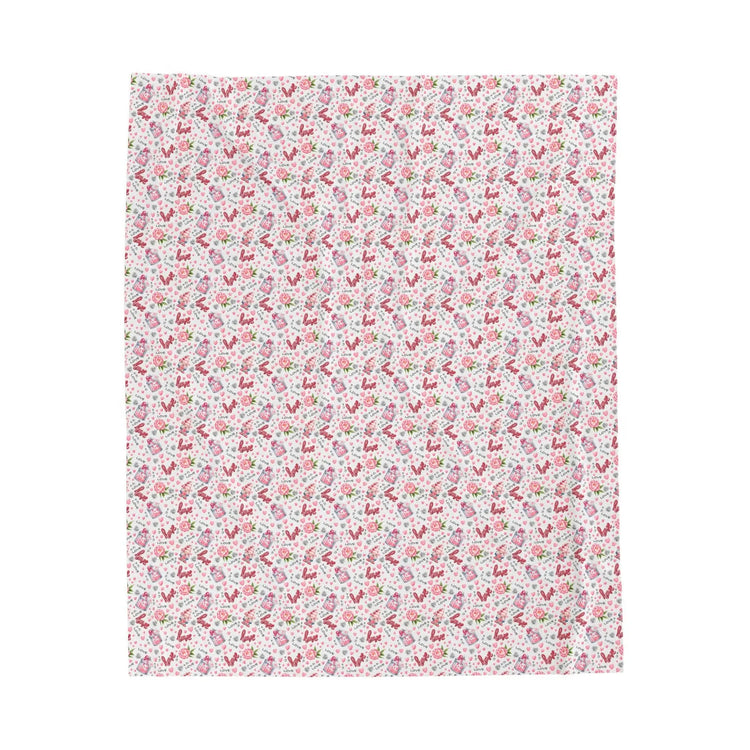 Valentines PrintVelveteen Plush Blanket, Cozy Throw, Soft Bedding, Home Decor, Perfect for Picnics, Gifts for Her, Bedroom