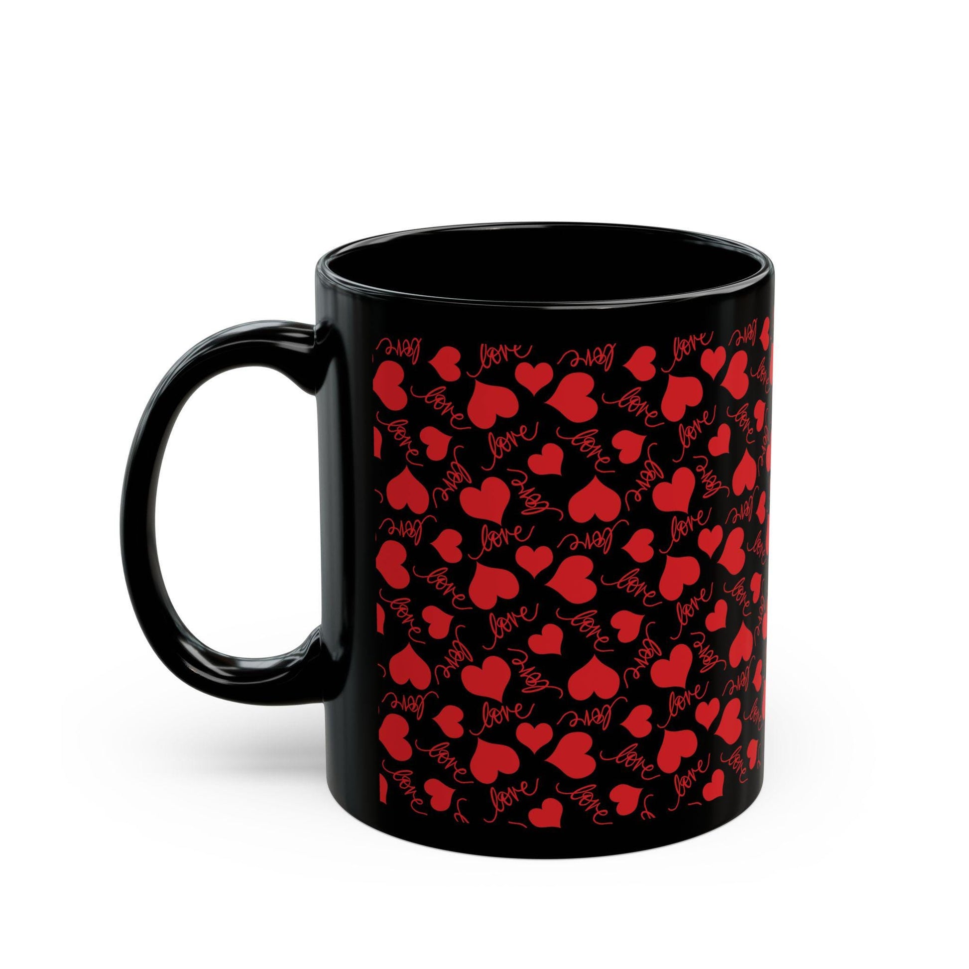 Red Hearts Love Mug - Perfect for Valentine's Day, Romantic Gifts, Coffee Lover, Home Decor, Unique Gift Idea