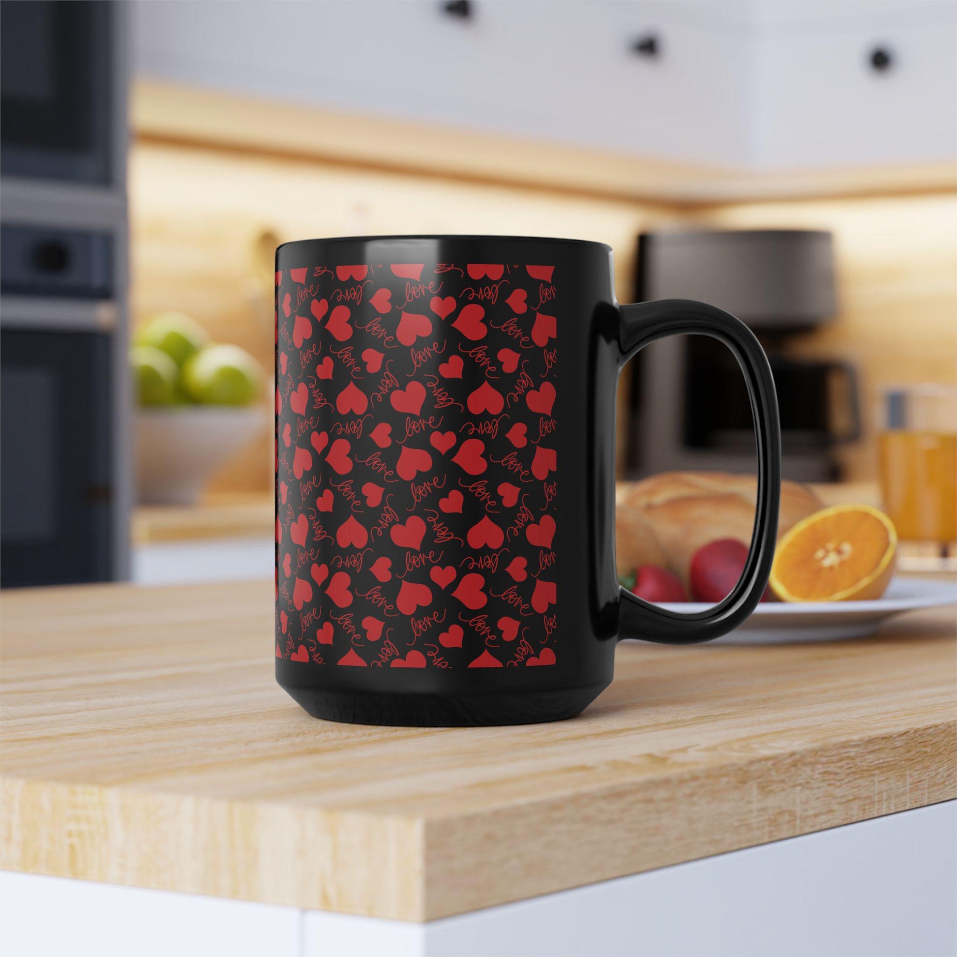 Red Hearts Love Mug - Perfect for Valentine's Day, Romantic Gifts, Coffee Lover, Home Decor, Unique Gift Idea