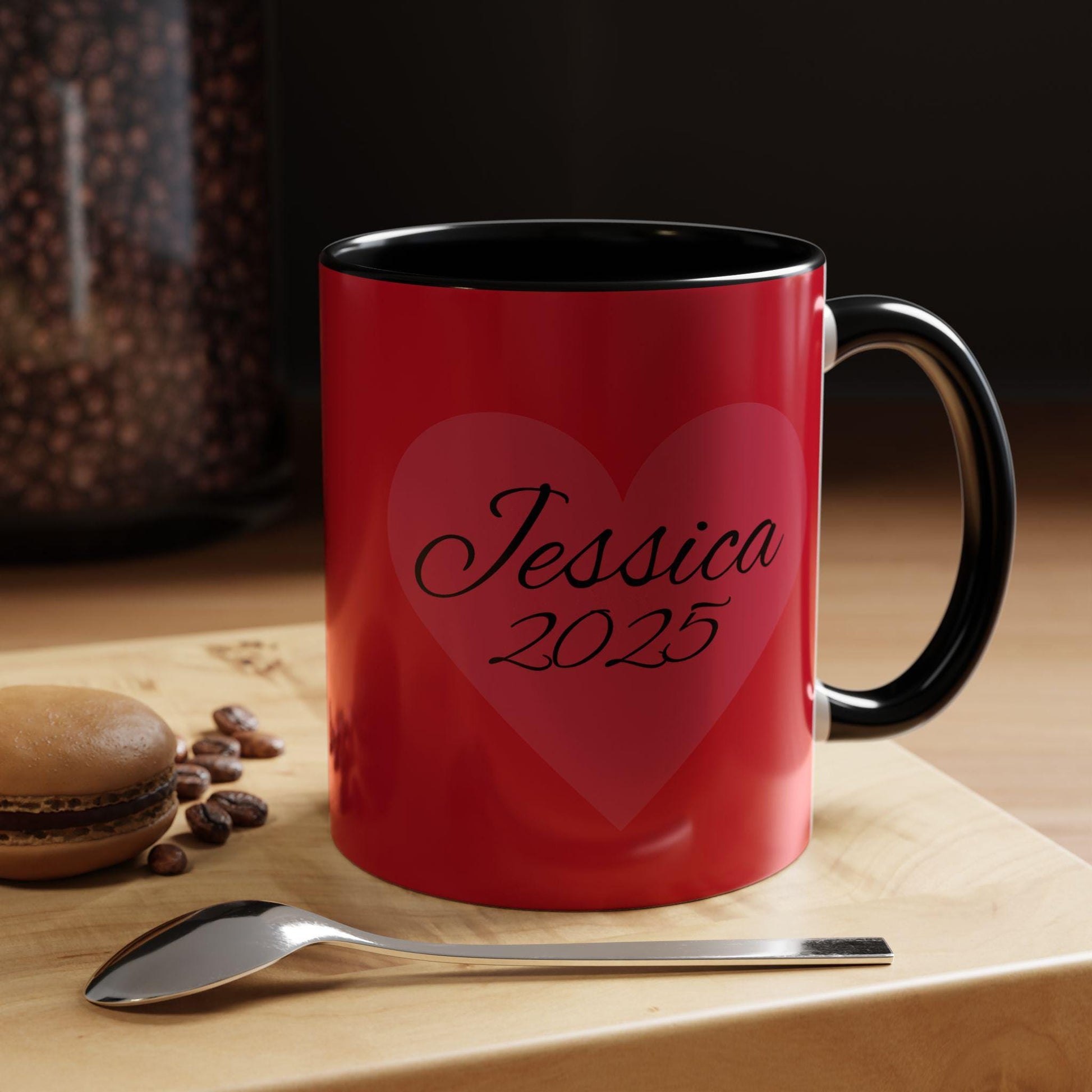 Personalized Valentine's Day Coffee Mug - Cute Dog Design, Pet Lover Gift, Custom Name Mug, Romantic Gift, Coffee Lover's Cup