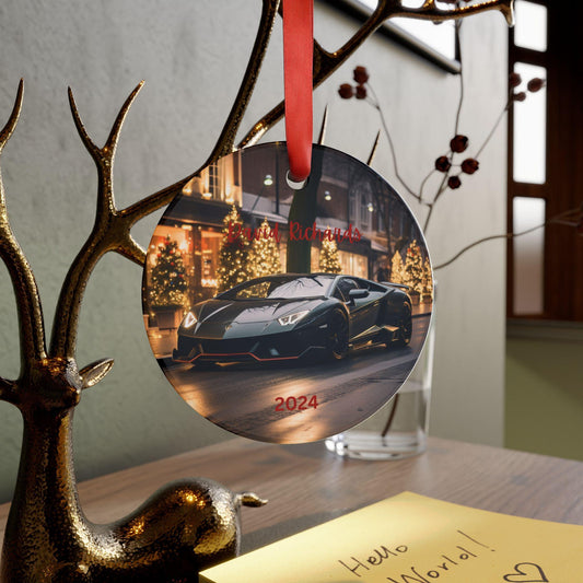 Personalized Car Lover Ornament, Christmas Decoration, Custom Gift for Him, Holiday Keepsake, Auto Enthusiast Decor, Black Lamborghini