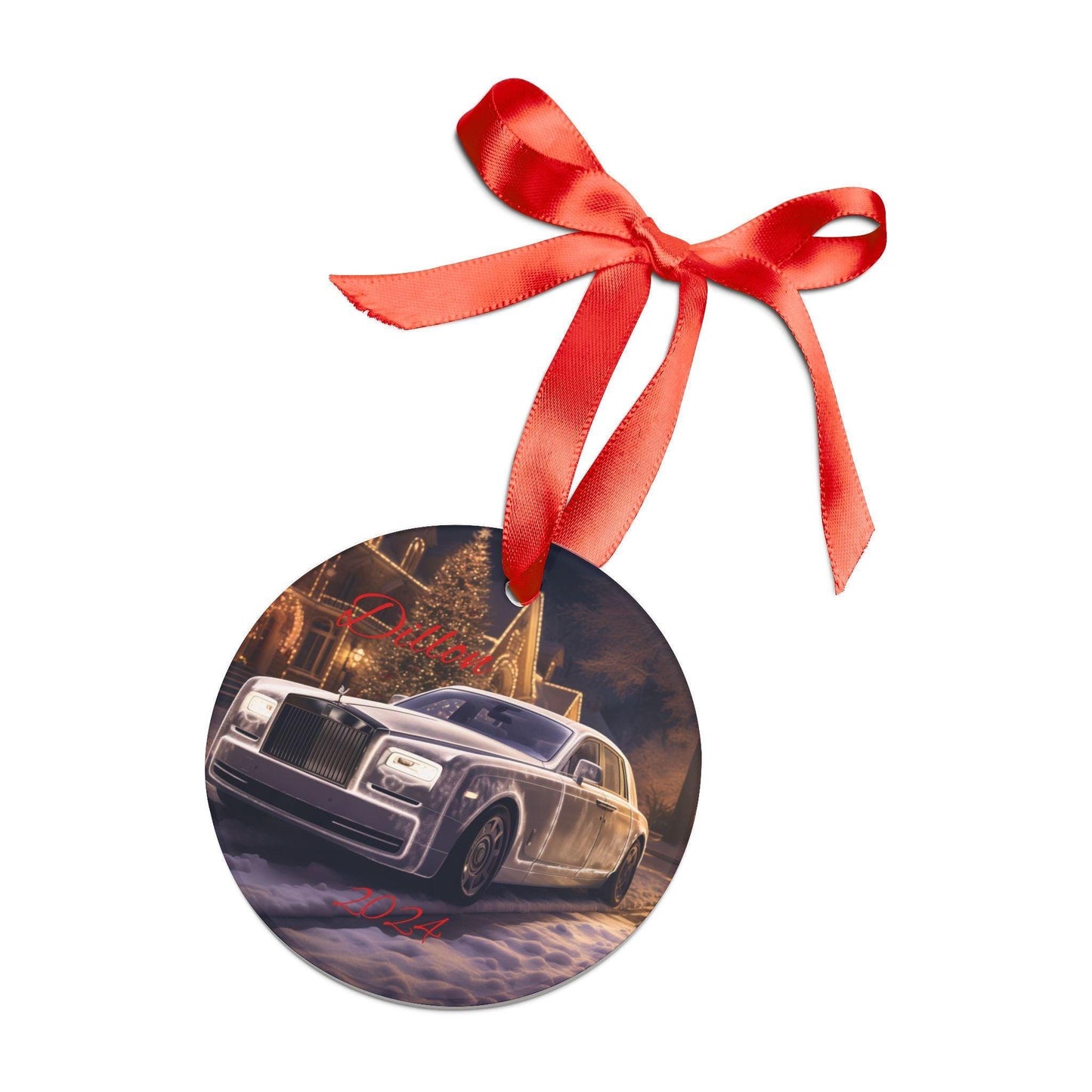 Personalized Acrylic Ornament, XMAS Decoration, Custom Holiday Keepsake, Gift for Car Lovers, Winter Decor, Family Ornament, Rolls Royce