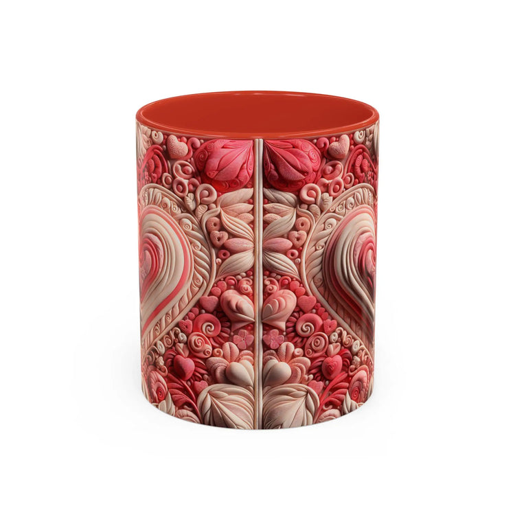 Romantic Heart Accent Coffee Mug - Perfect for Valentine&