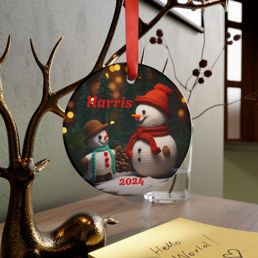 Personalized Christmas Acrylic Ornament, Holiday Decor, Snowman Ornament, Family Gift, Custom Gift 2024