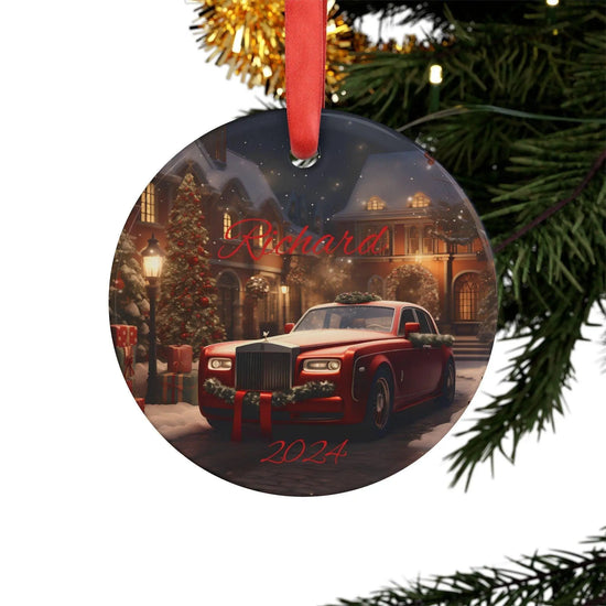 Personalized Christmas Acrylic Ornament, Custom Holiday Decor, Unique Gift for Family, 2024 Keepsake, Festive Tree Decoration, Rolls Royce The Aurora Touch