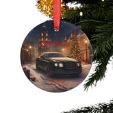 Personalized Acrylic Ornament, Holiday Decor, Custom Car Ornament, Christmas Gift, Keepsake Decoration, Winter Wonderland, Black Bentley The Aurora Touch