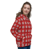 Festive Red Snowflake Design Hoodie – Cozy Xmas Holiday Sweatshirt for Women The Aurora Touch