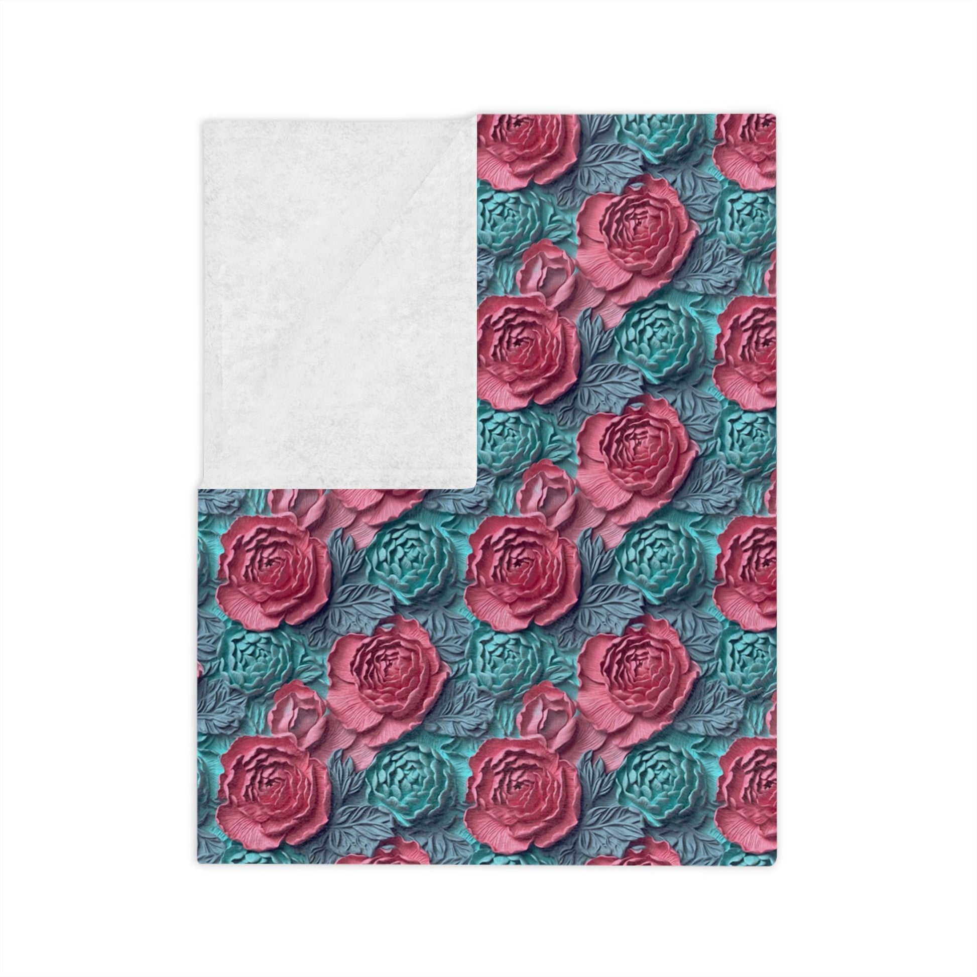 Floral Rose Microfiber Blanket, Cozy Throw, Soft Home Decor, Perfect Gift for Birthdays, Weddings, and Anniversaries