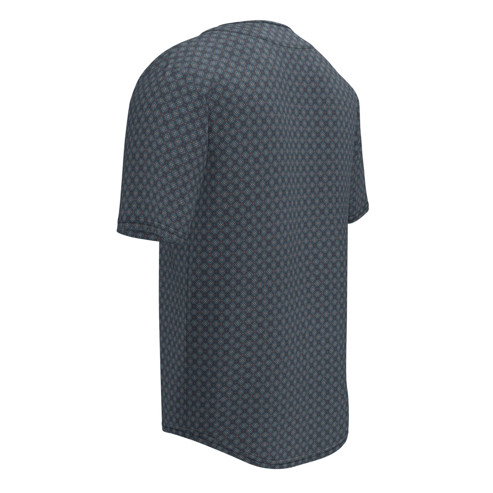 Men’s Geometrical Recycled Baseball Jersey – Eco-Friendly Athletic Wear with Relaxing Casual Stylish Design