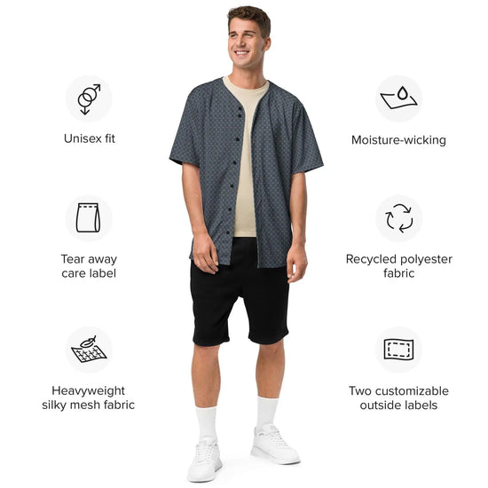 Men’s Geometrical Recycled Baseball Jersey – Eco-Friendly Athletic Wear with Relaxing Casual Stylish Design The Aurora Touch