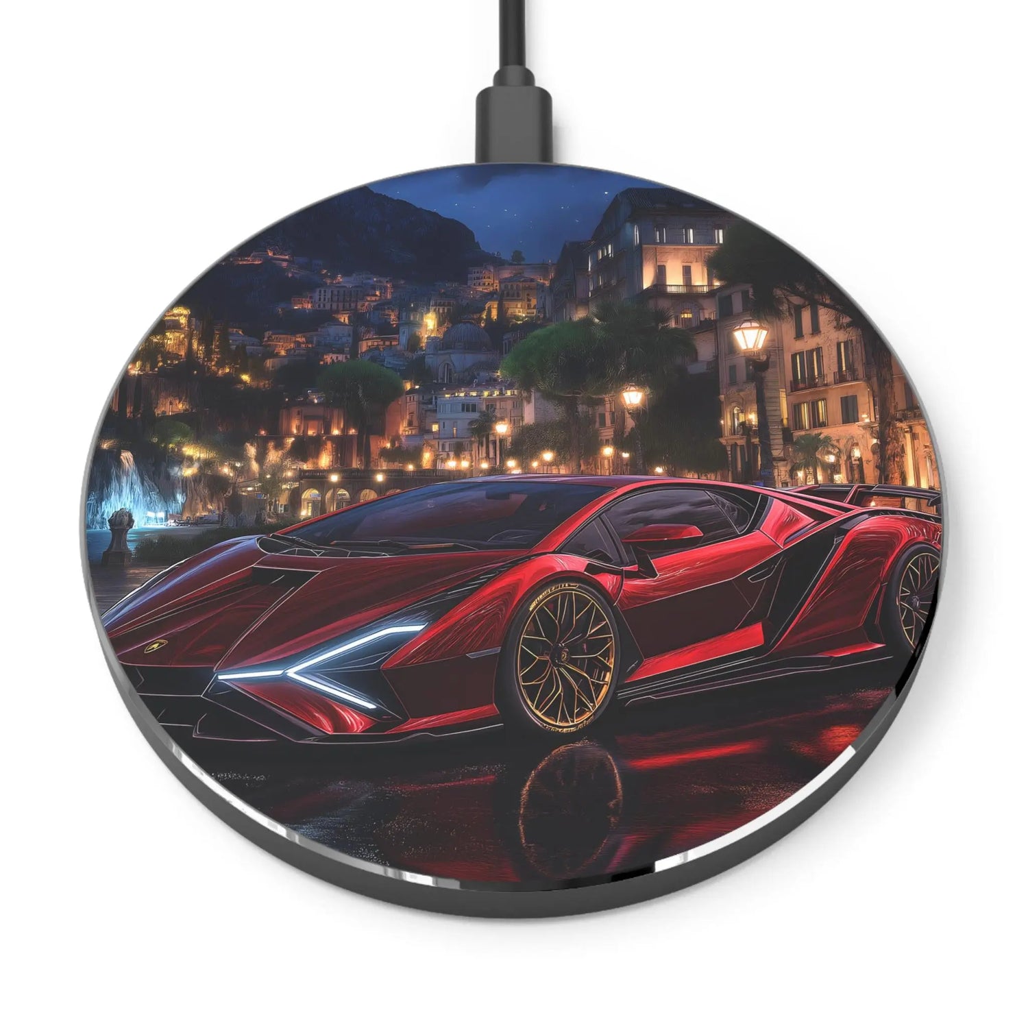 Lamborghini Wireless Charger, Fast Charging Pad, Car Enthusiast Gift, Modern Desk Accessory, Unique Decor for Gamers, Birthday Present