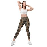 Warm Floral All-Over Print Leggings with Pockets – Stylish & Comfortable Everyday Wear