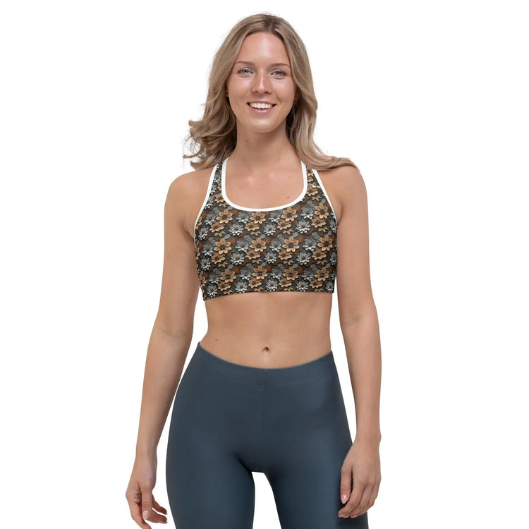 Floral All-Over Print Stylish Sports Bra – Comfortable & Trendy Activewear for Every Workout The Aurora Touch