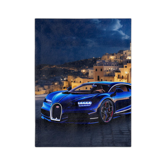 Luxury Velveteen Microfiber Blanket for Car Enthusiasts, Cozy Home Decor, Perfect Gift for Birthdays, Father's Day, and Holidays, Bugatti