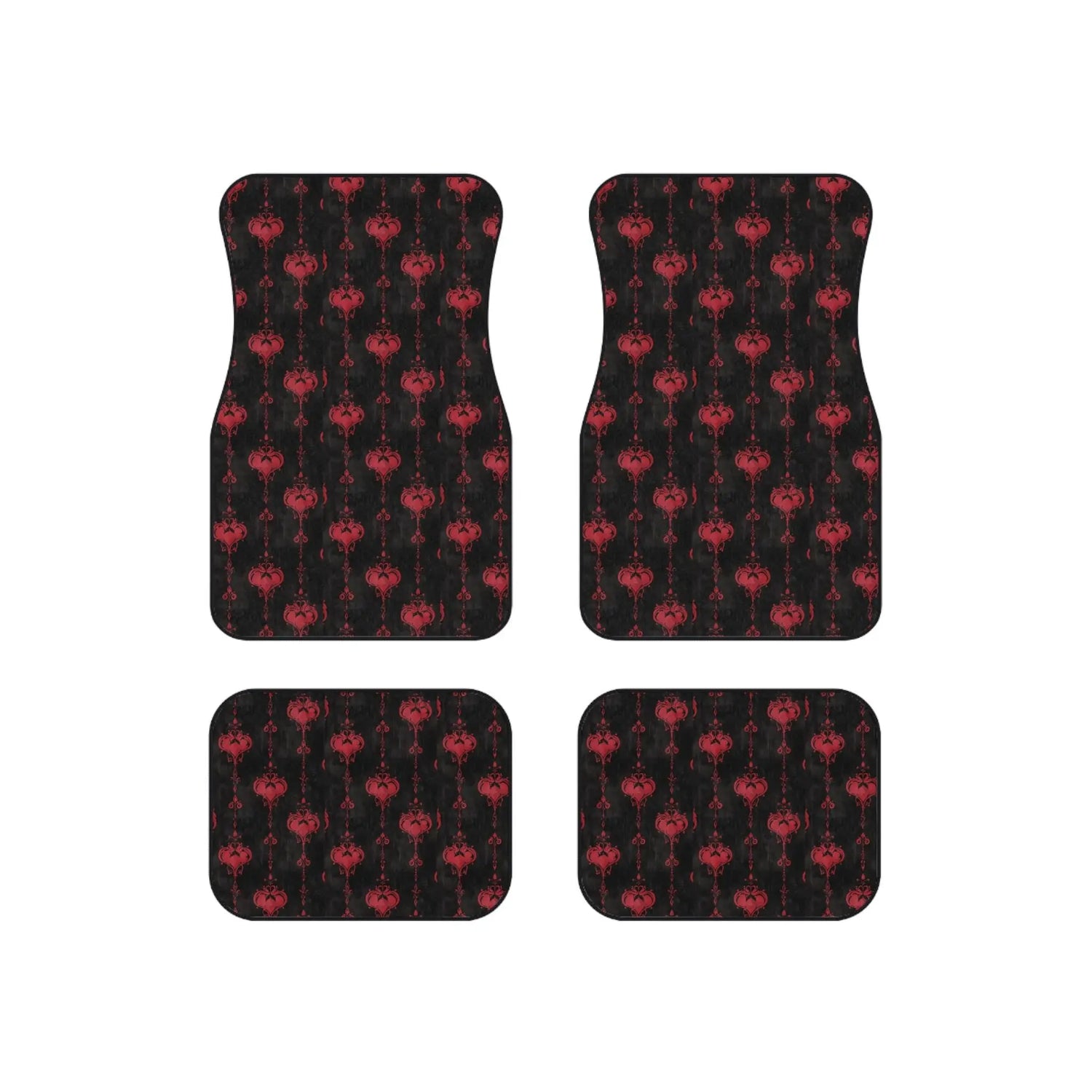 Elegant Gothic Car Mats - Set of 4, Unique Auto Accessories, Flooring for Holidays, Perfect for Car Lovers, Stylish Vehicle Decor