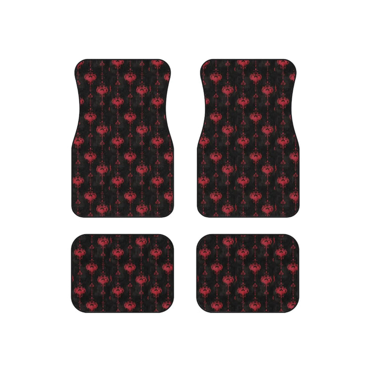 Elegant Gothic Car Mats - Set of 4, Unique Auto Accessories, Flooring for Holidays, Perfect for Car Lovers, Stylish Vehicle Decor