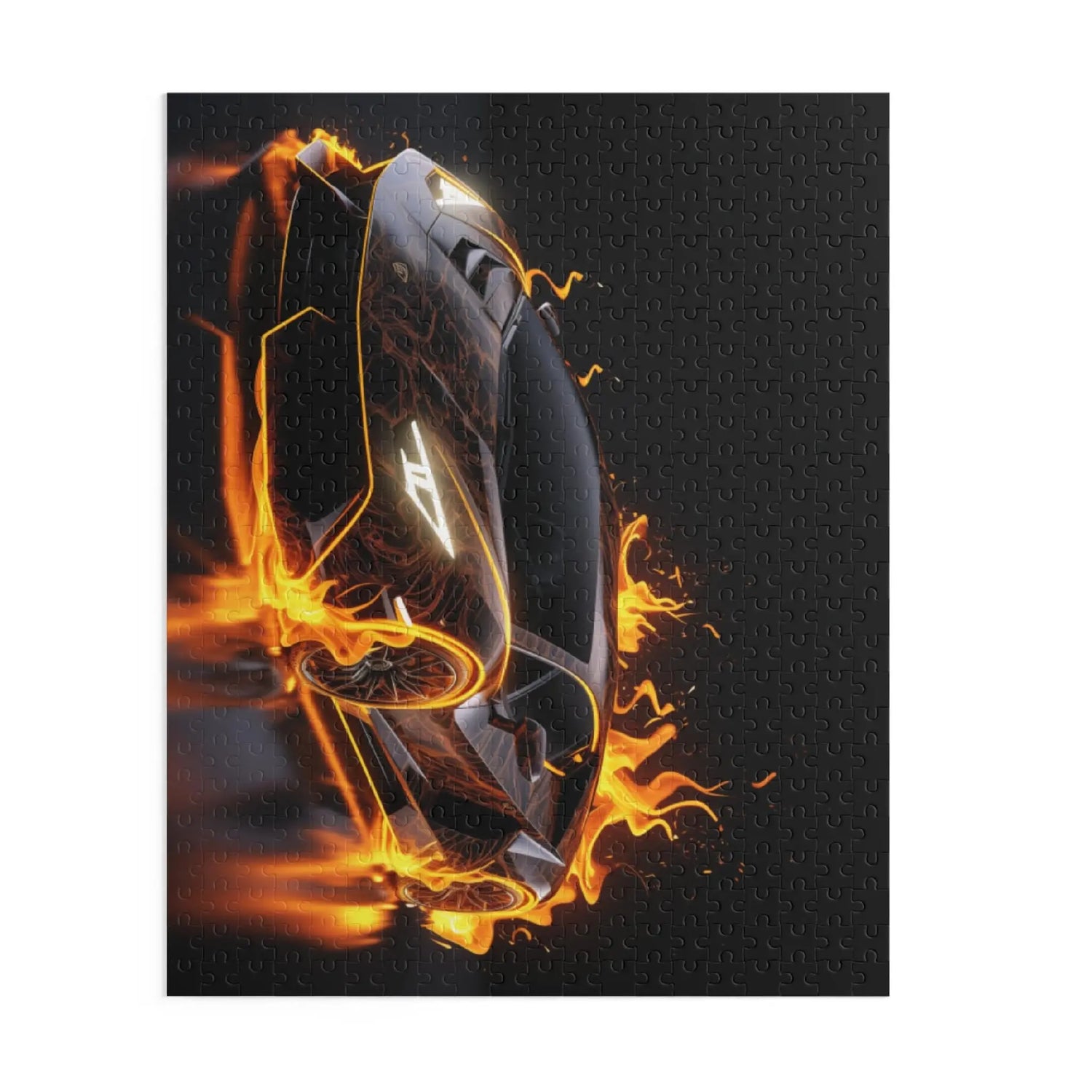 Flame-Infused Sports Car Puzzle | Perfect Gift for Car Lovers, 120-Piece, 252-Piece, 500-Piece, Family Fun, Racing Enthusiasts