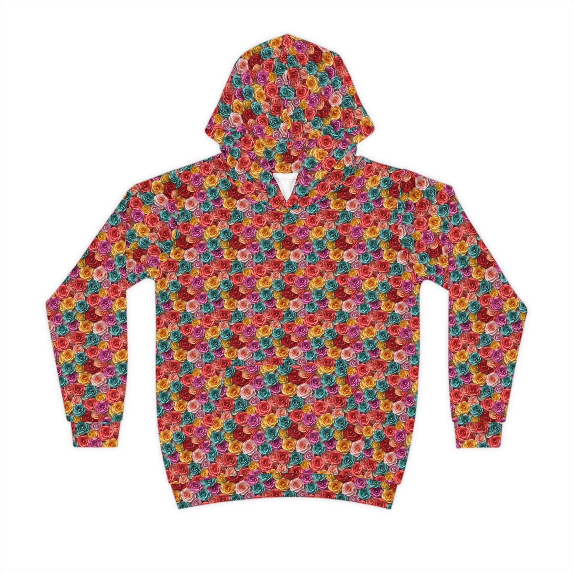 Colorful Floral Children Hoodie, Unique Kids Gift, Fun Rainy Day Wear, Cozy Playtime Apparel, Birthday or Holiday Present for Girl