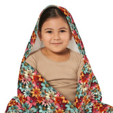 Colorful Floral Youth Hooded Towel - Fun and Cozy for Kids, Pool Days, Beach Trips, Summer Fun, Birthday Gifts, Bath Time The Aurora Touch