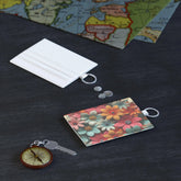 Floral Saffiano Leather Card Holder, Vibrant Wallet for Personal Use, Ideal Gift for Birthdays, Mother&