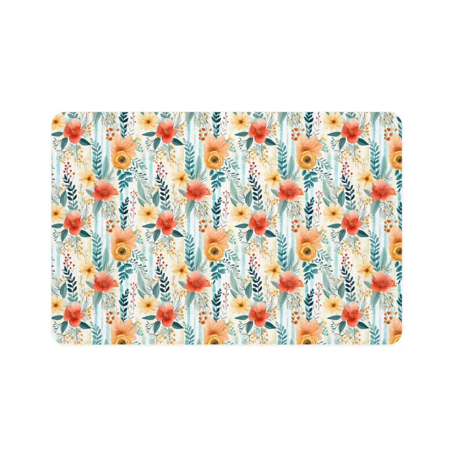 Floral Pet Food Mat - Vibrant Dog Bowl Mat, Cat Feeding Station, Decor for Pet Lovers, Kitchen Accessories, Gift for Pet Parents