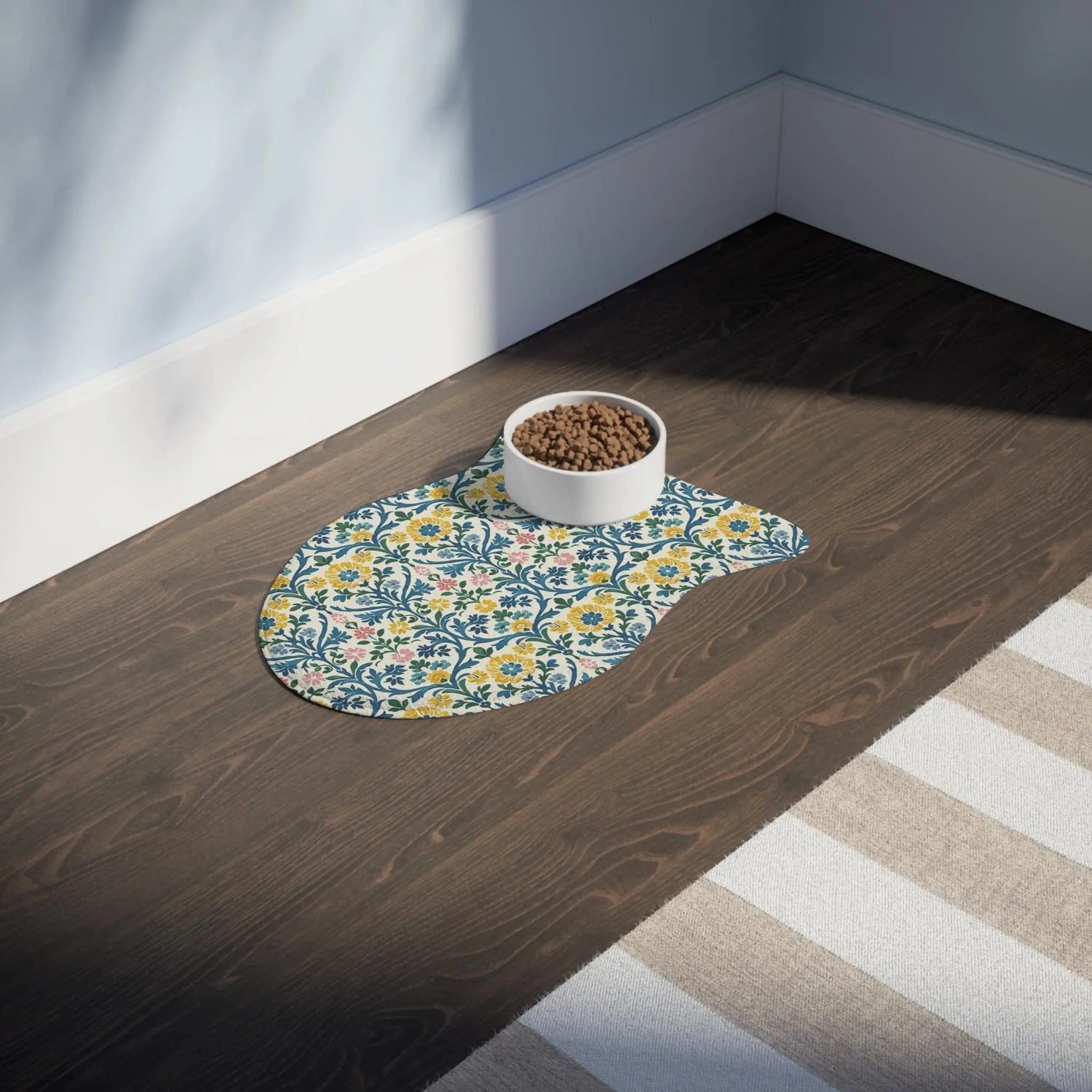 Floral Pet Feeding Mats - Cute Dog Mat, Cat Feeding Tray, Waterproof Dish Mat, Gift for Pet Lovers, Home Decor