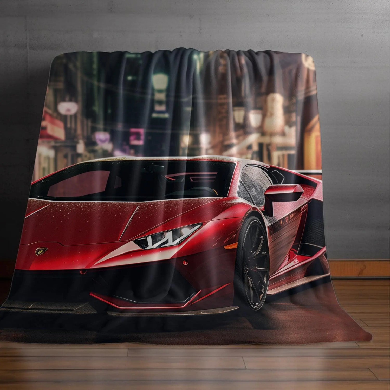 Luxury Velveteen Plush Blanket with Sports Car Design, Cozy Throw, Gift for Car Lovers, Home Decor, Soft Fleece Blanket, Auto Enthusiast The Aurora Touch