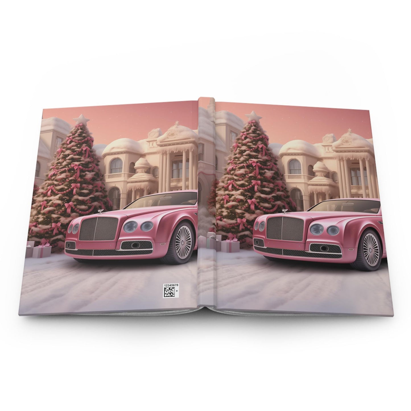 Fancy Xmas Hardcover Journal Matte - Student Notebook, Daily Dairy, Appointment Book, Pink Bentley, Xmas Gift