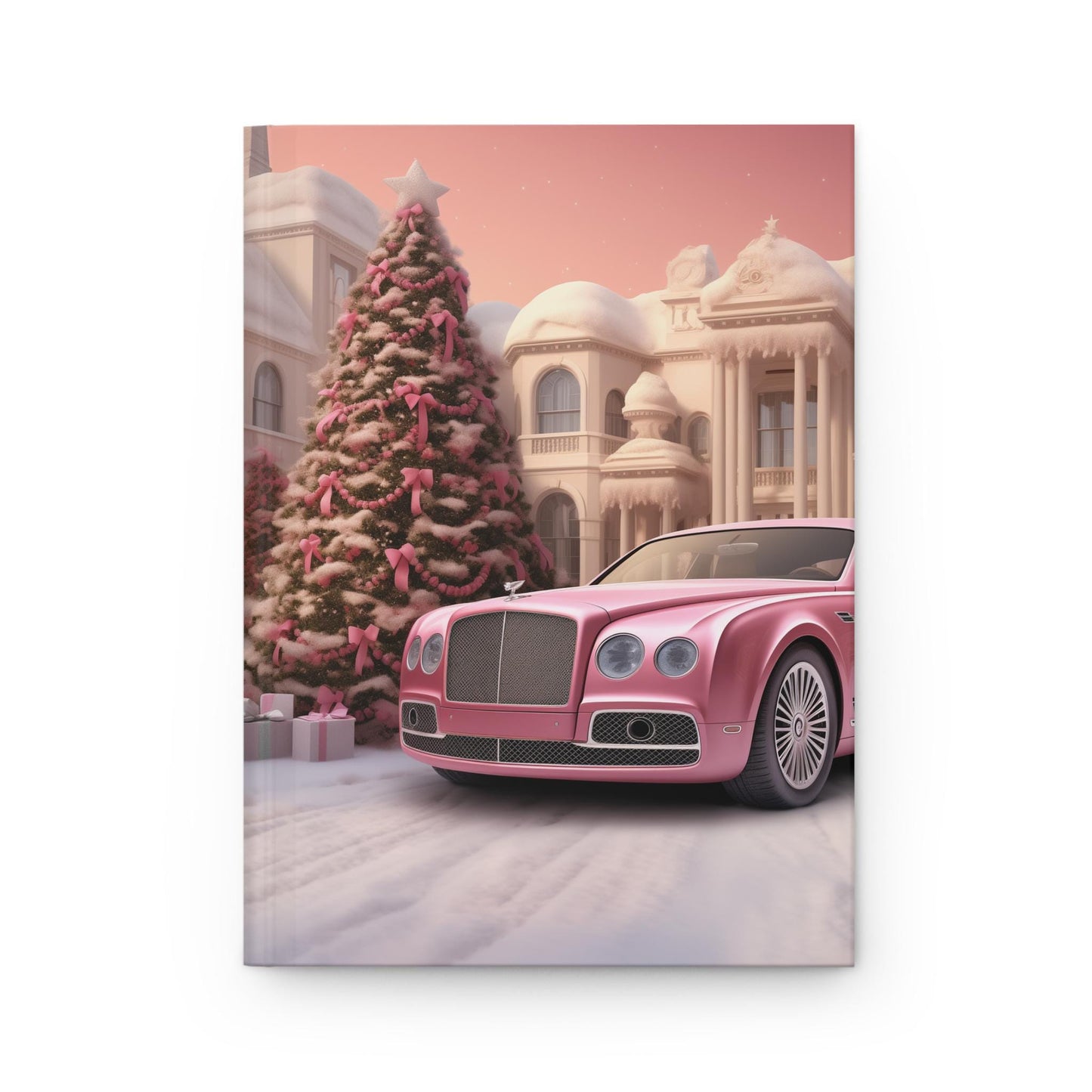 Fancy Xmas Hardcover Journal Matte - Student Notebook, Daily Dairy, Appointment Book, Pink Bentley, Xmas Gift