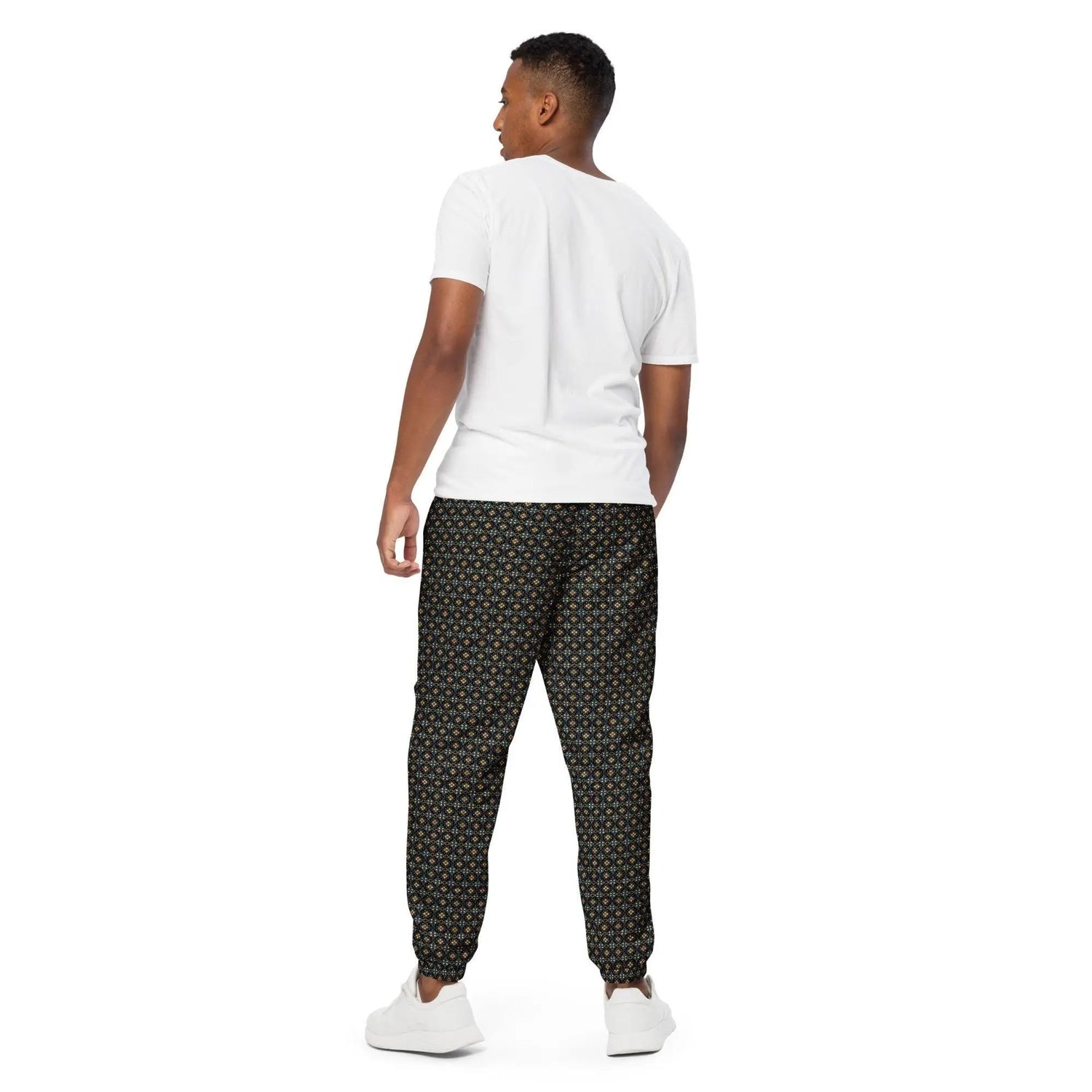 Stylish All-Over Print Men’s Track Pants | Trendy Activewear | Comfortable and Breathable | Custom Pattern Joggers | Streetwear Essential The Aurora Touch