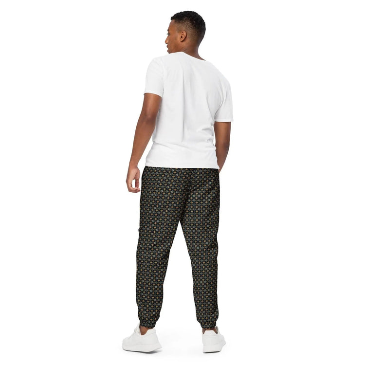 Stylish All-Over Print Men’s Track Pants | Trendy Activewear | Comfortable and Breathable | Custom Pattern Joggers | Streetwear Essential The Aurora Touch