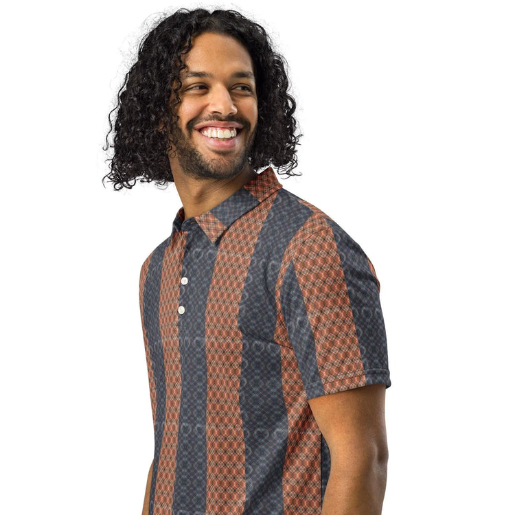 Men’s All-Over Print Slim Fit Polo | Stylish Trendy Design | Pattern Shirt | Comfortable Fabric | Fashionable Polo for Casual & Dressy Looks The Aurora Touch
