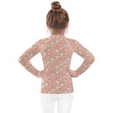Valentine’s Heart Design Rash Guard for Girls – Stylish & Comfy Swimwear – Perfect for Valentine&