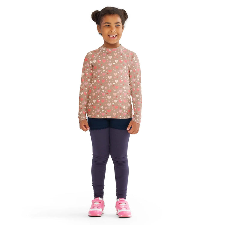 Valentine’s Heart Design Rash Guard for Girls – Stylish & Comfy Swimwear – Perfect for Valentine&